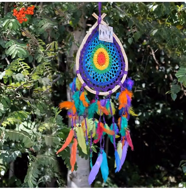 KDMD Bali Dream Catcher Medium Multi Teardrop Boho Mandala Wall Decor in Multicolour