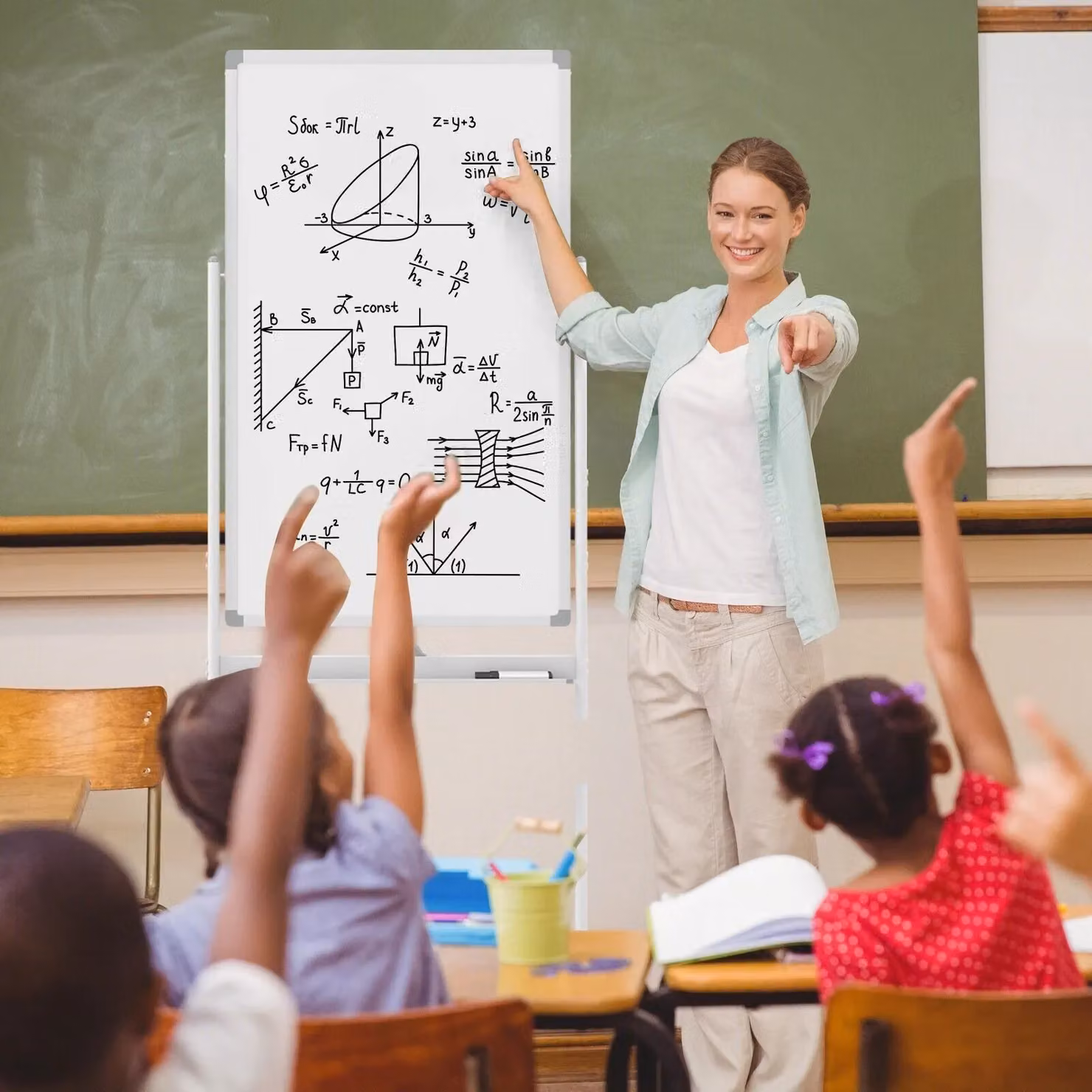 Costway Double-Sided Magnetic Mobile Whiteboard with Adjustable Height in White and Black – 3