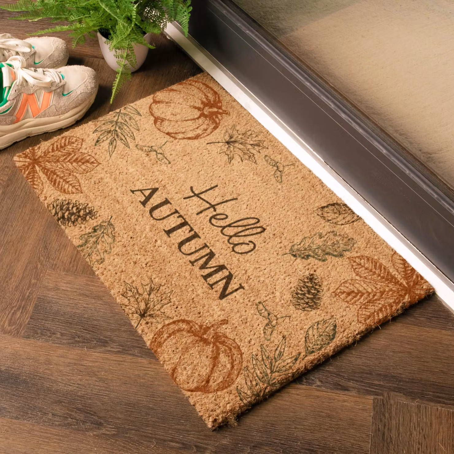 Artsy Mats Hello Autumn Coir Doormat in Brown, W: 60 cm, D: 40 cm – 2