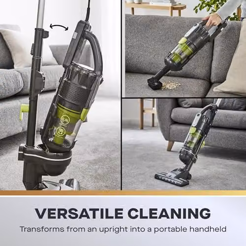 Daewoo Tornado Up-Lift Upright Vacuum Cleaner 600W Green with LED Headlight and Pet Hair Function – 3