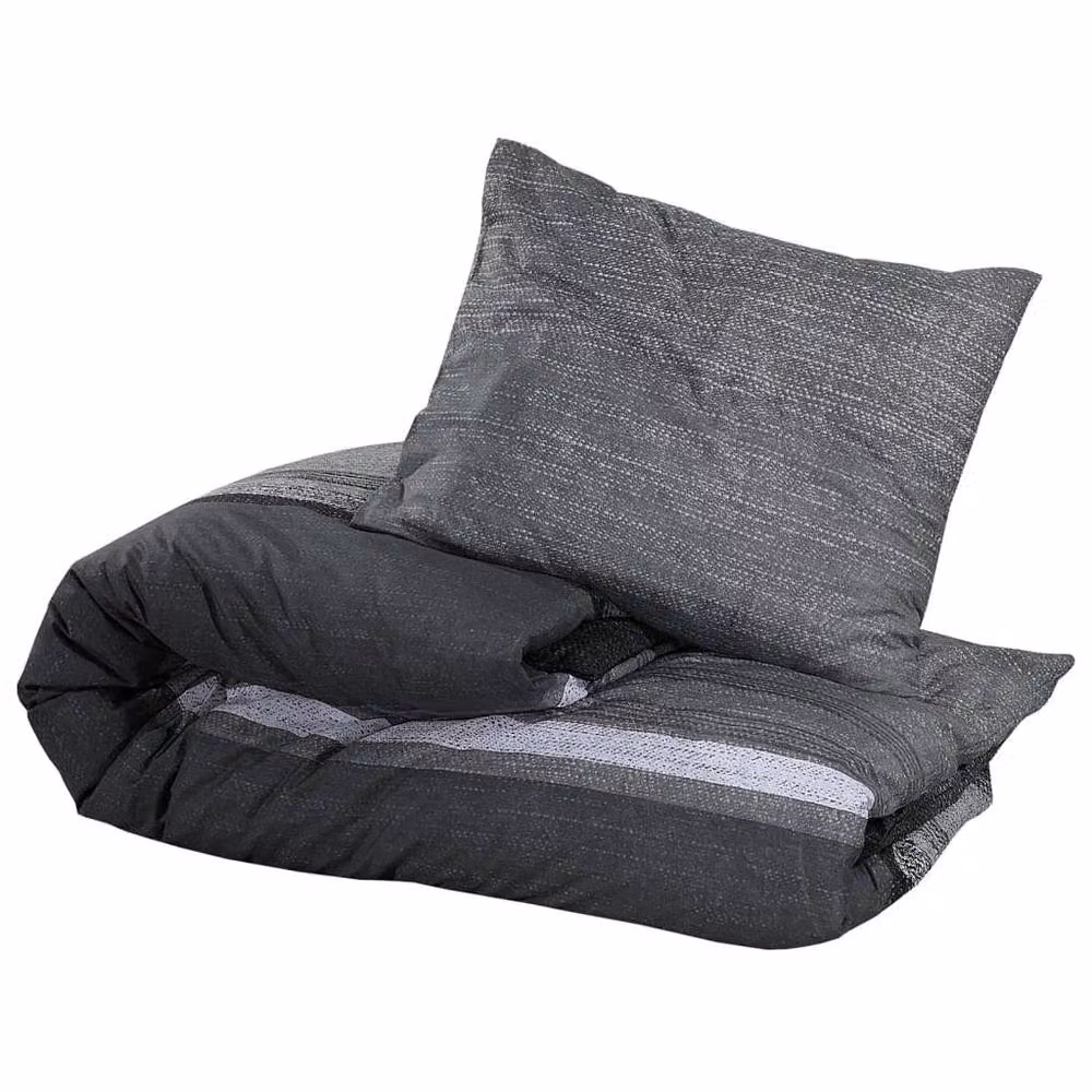Berkfield Home Grey Cotton Duvet Cover and Pillowcase Set, W/D/H: 200 x 200 cm – 3