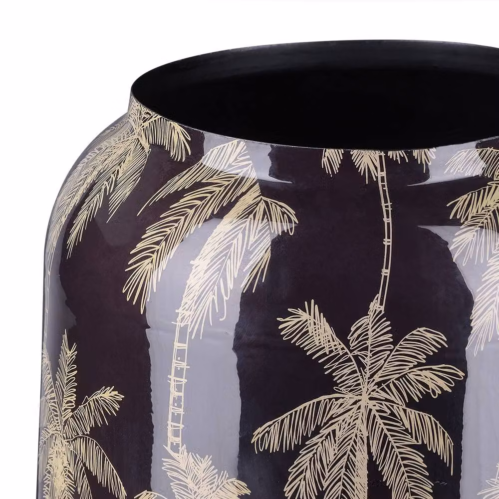 Libra Interiors Palm Small Tabletop Vase in Gold, Black and Multicolour – 2
