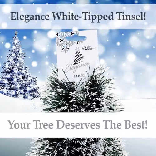 VFM e-Store Black and Green Snow Tipped Christmas Tinsel Decoration – 3