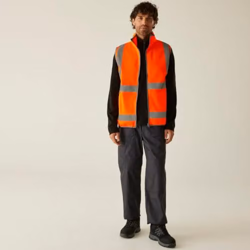 Regatta Men's Class 1 Hi-Vis Full Zip Polyester Vest in Orange, Size XL – 2