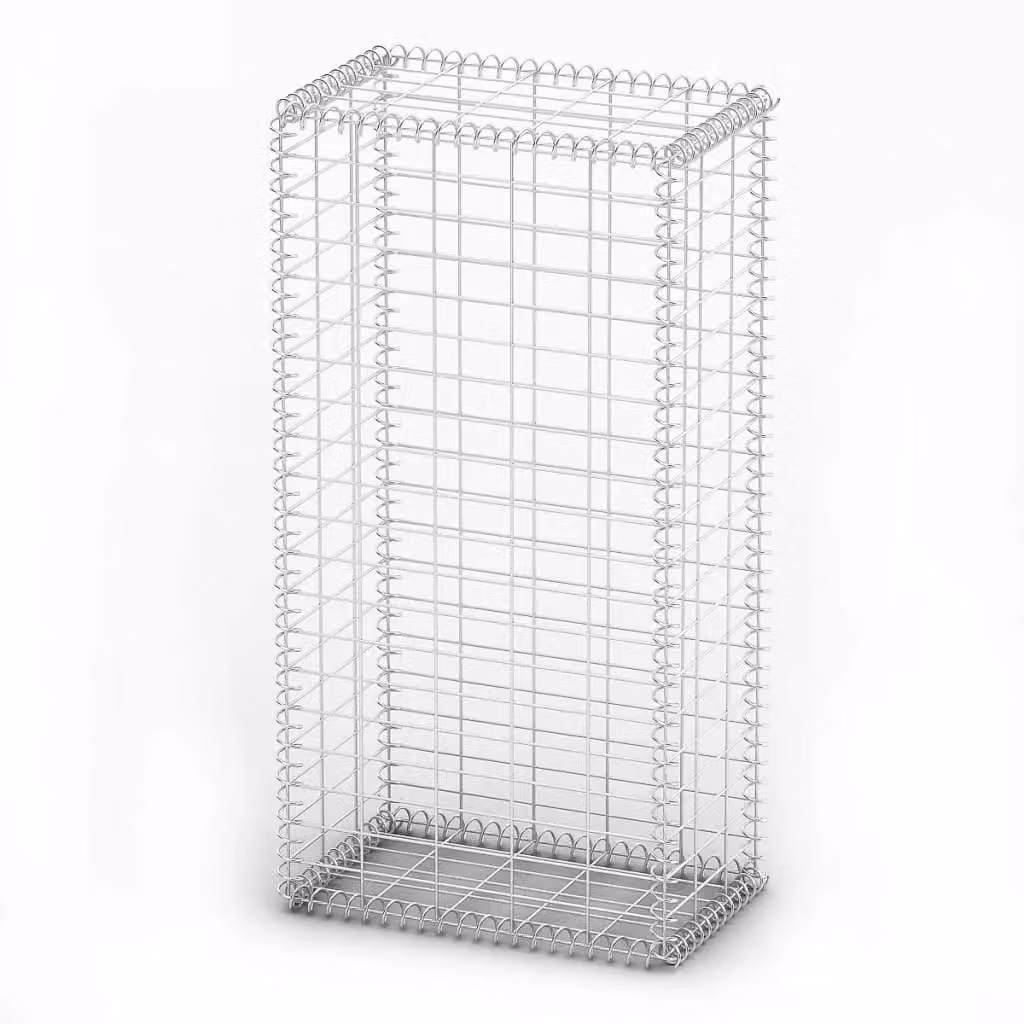 Berkfield Home Galvanised Steel Gabion Basket with Lids, Silver, W: 100 cm, D: 50 cm, H: 30 cm – 2