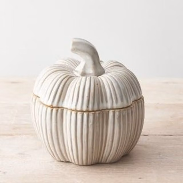 Little Cosy Home Ceramic Pumpkin Storage Jar in Beige