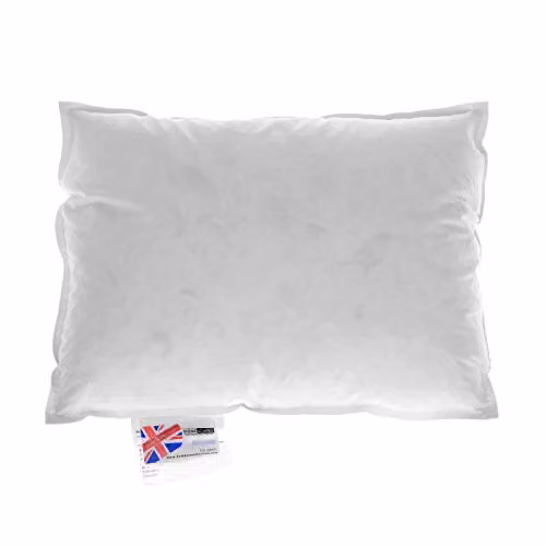 Homescapes White Goose Feather and Down Rectangular Cushion Pad with Cotton Cover, W/H: 50 x 35 cm