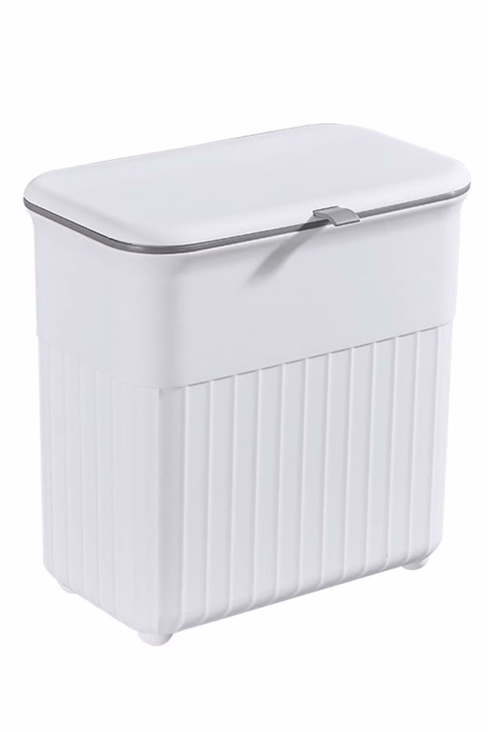 Garden Sanctuary White Plastic Hanging Kitchen Waste Bin with Flip Lid