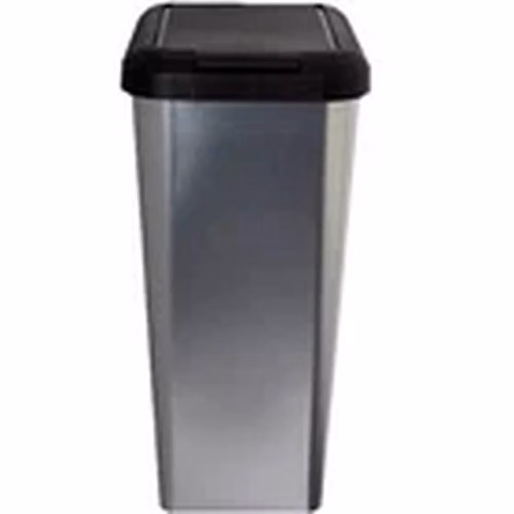 EONLION Silver Swing Top Heavy Duty Kitchen Bin in Stainless Steel and Plastic – 2