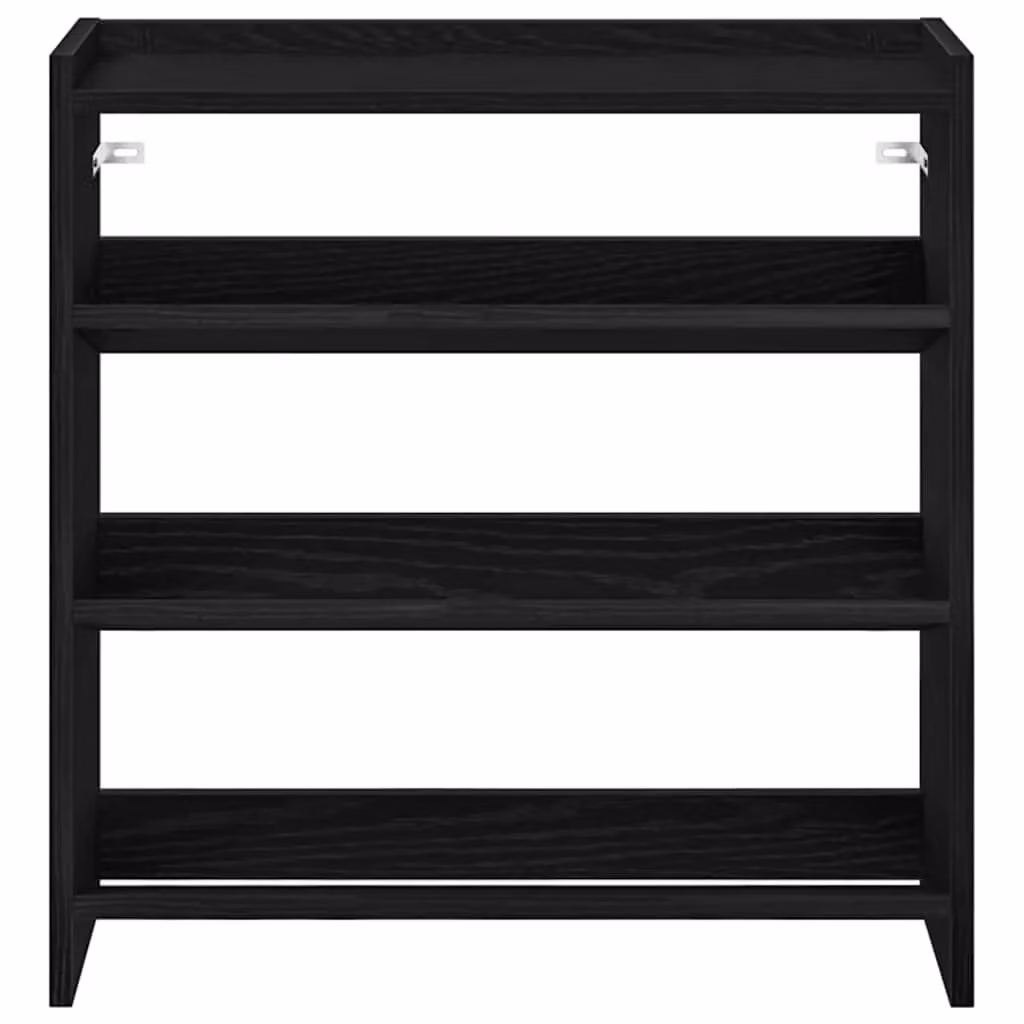 Berkfield Home Black Engineered Wood Shoe Rack W: 60 cm, D: 25 cm, H: 62 cm – 4