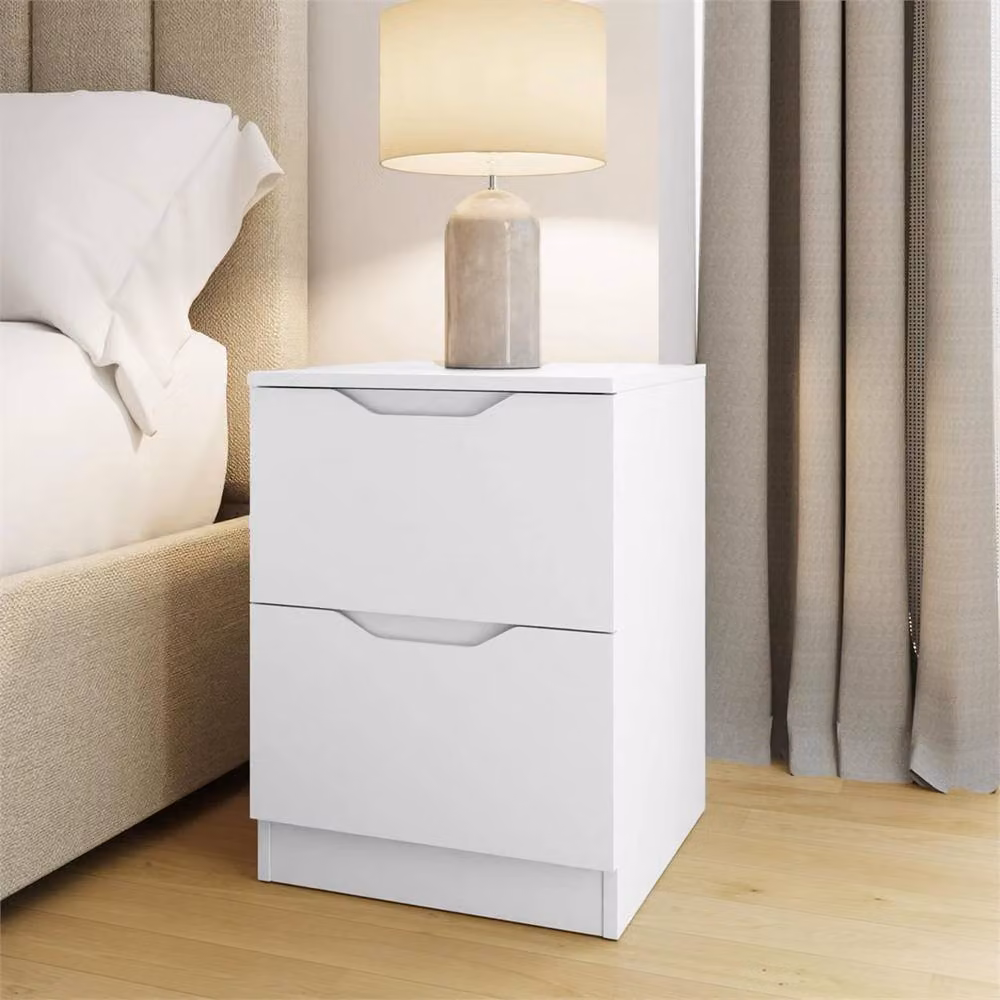 Ventryn Matt White Bedside Table – 2