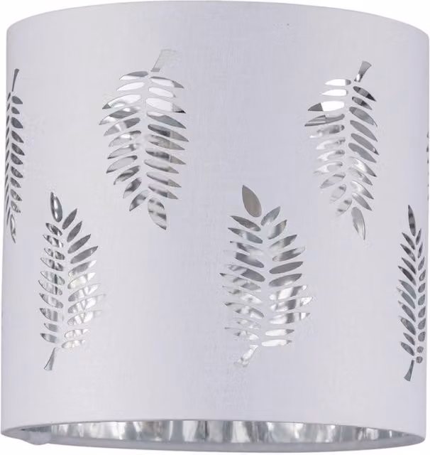 First Choice Lighting Fern White Cut Out Fabric Table Lamp Shade, Diameter: 15.5 cm