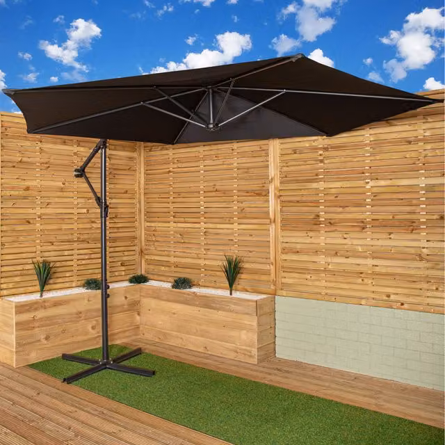 Samuel Alexander 3m Black Cantilever Parasol with Crank Handle