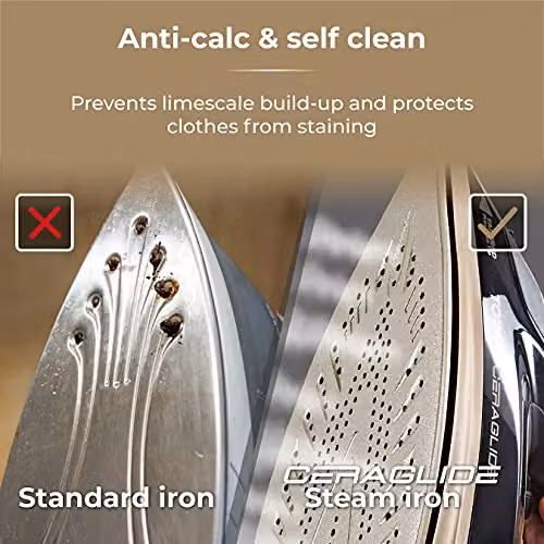 Tower Steam Iron with Ceramic Non-Stick Soleplate, Gold and Black (T22021GLD) – 6