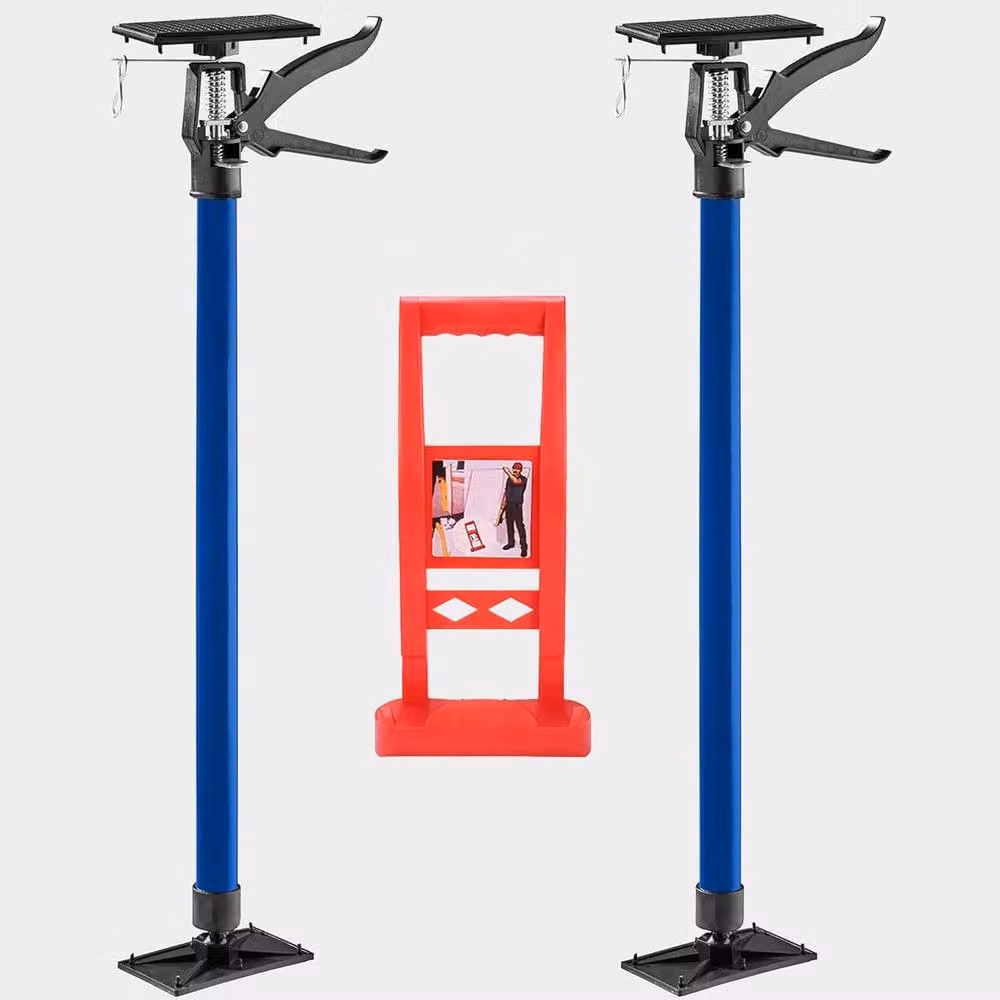 ATEK Set of 2 Blue Steel Adjustable Telescopic Drywall Plasterboard Support Props with Drywall Carrier – 2
