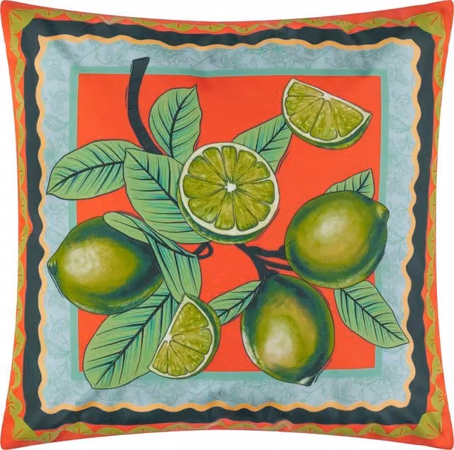Make It A Home Anemone Limes Printed Floral Outdoor Cushion in Multicolour