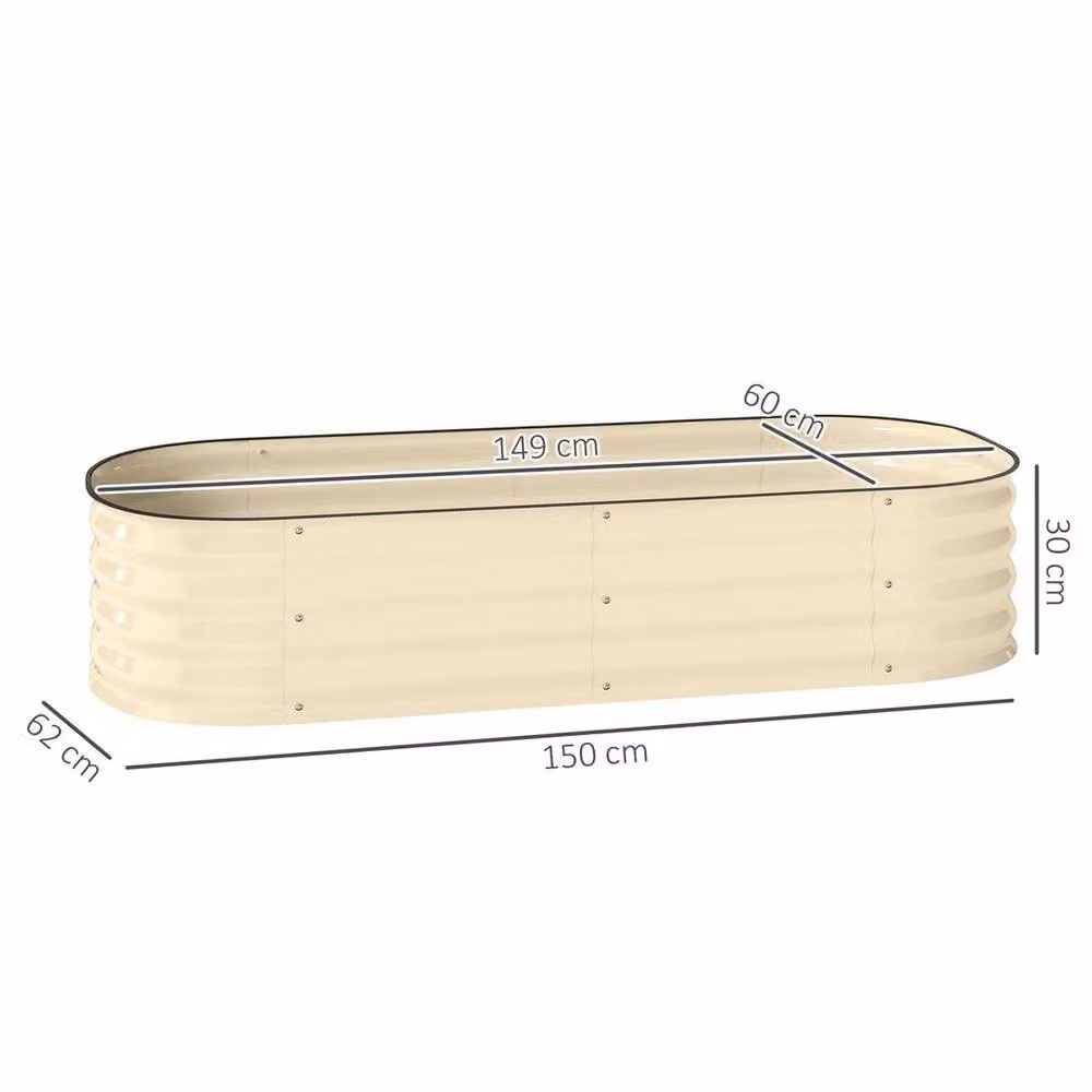 EONLION Raised Garden Bed with Safety Edging in Beige, W/D/H: 62 x 62 x 30 cm – 2