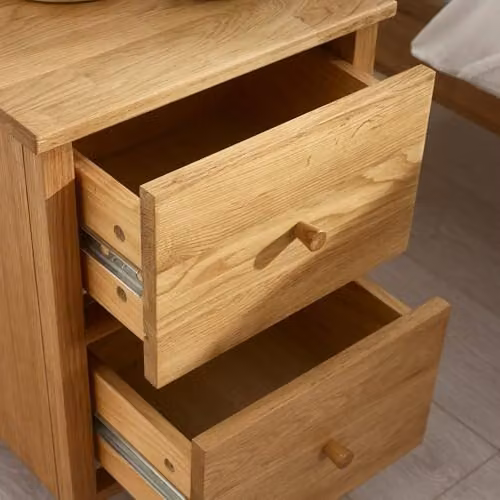 Julian Bowen Coxmoor Oak 2 Drawer Bedside Table in Brown – 3