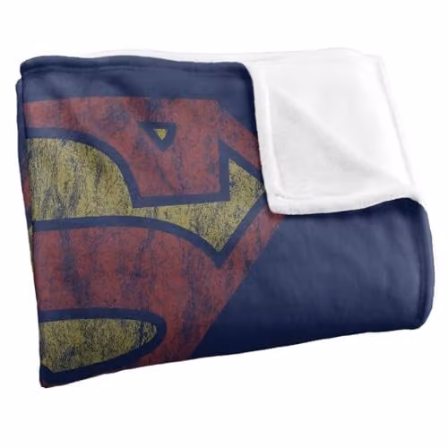 Warner Bros. Superman Logo Vintage Silky Touch Super Soft Fleece Throw Blanket, Multicolour, W: 91.44 cm x D: 147 cm – 2