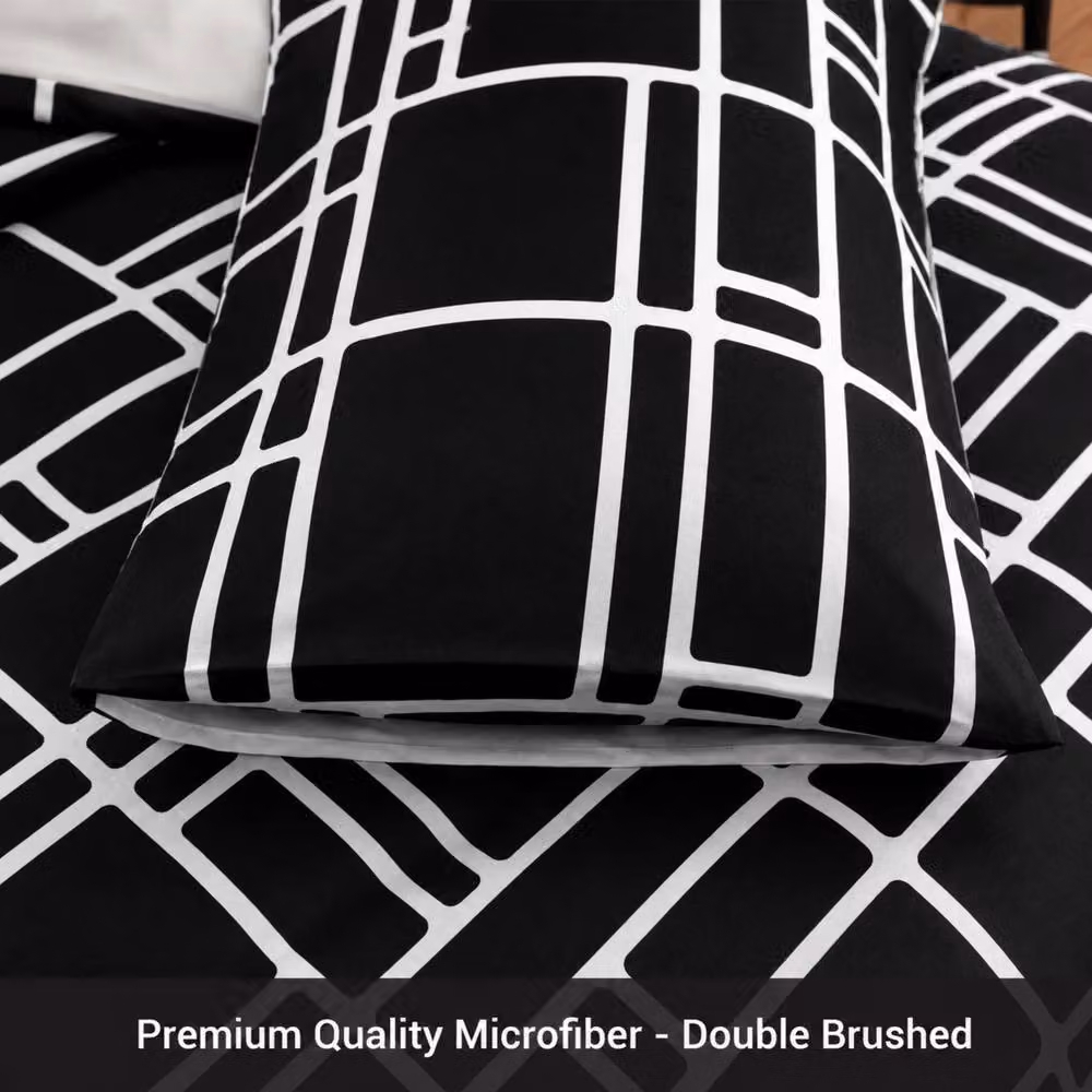 Grace Premium Microfibre Duvet Cover Set in White, Super King, 200 x 200 cm – 3