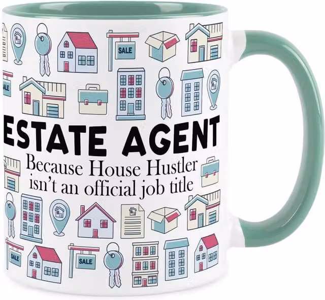Purely Home Novelty Estate Agent Ceramic Mug in Turquoise