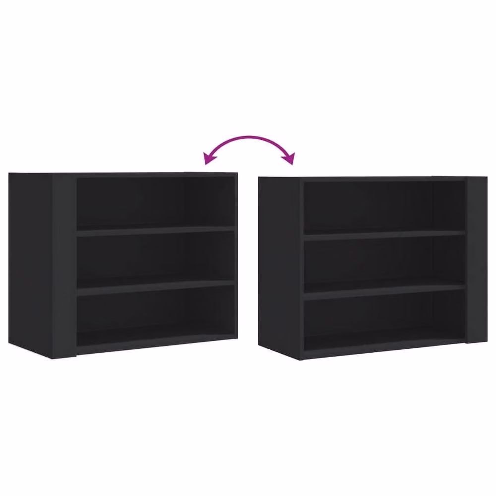 Berkfield Home Black Wall Mounted Cabinet with Internal Shelves, W/D/H: 75 x 35 x 60 cm – 5