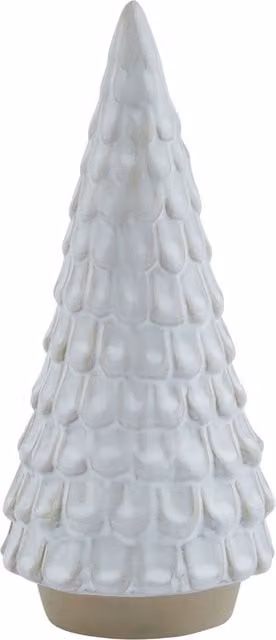 Love Lace Snowy Ceramic Spruce Tabletop Christmas Tree in White