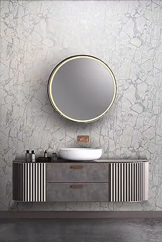 Rasch Vasari Enzo White and Silver Carrara Marble Abstract Geometric Modern Wallpaper