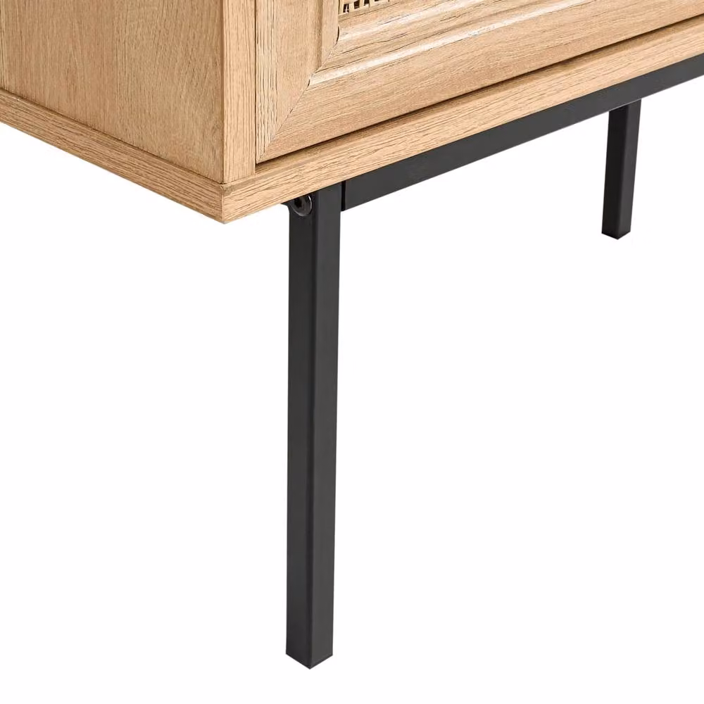 Wyld and Coco Boho Rattan 2-Door TV Stand in Brown, W: 180 cm, D: 63 cm – 4