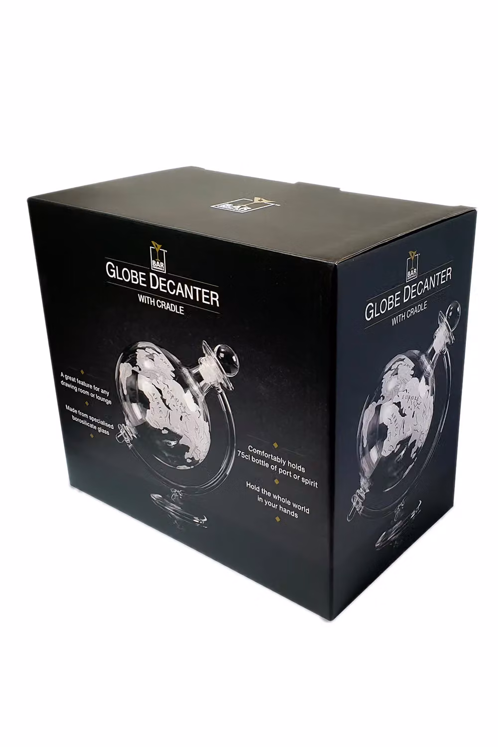Final Touch Bar Originale Globe Decanter, 750ml, Silver and Transparent – 5
