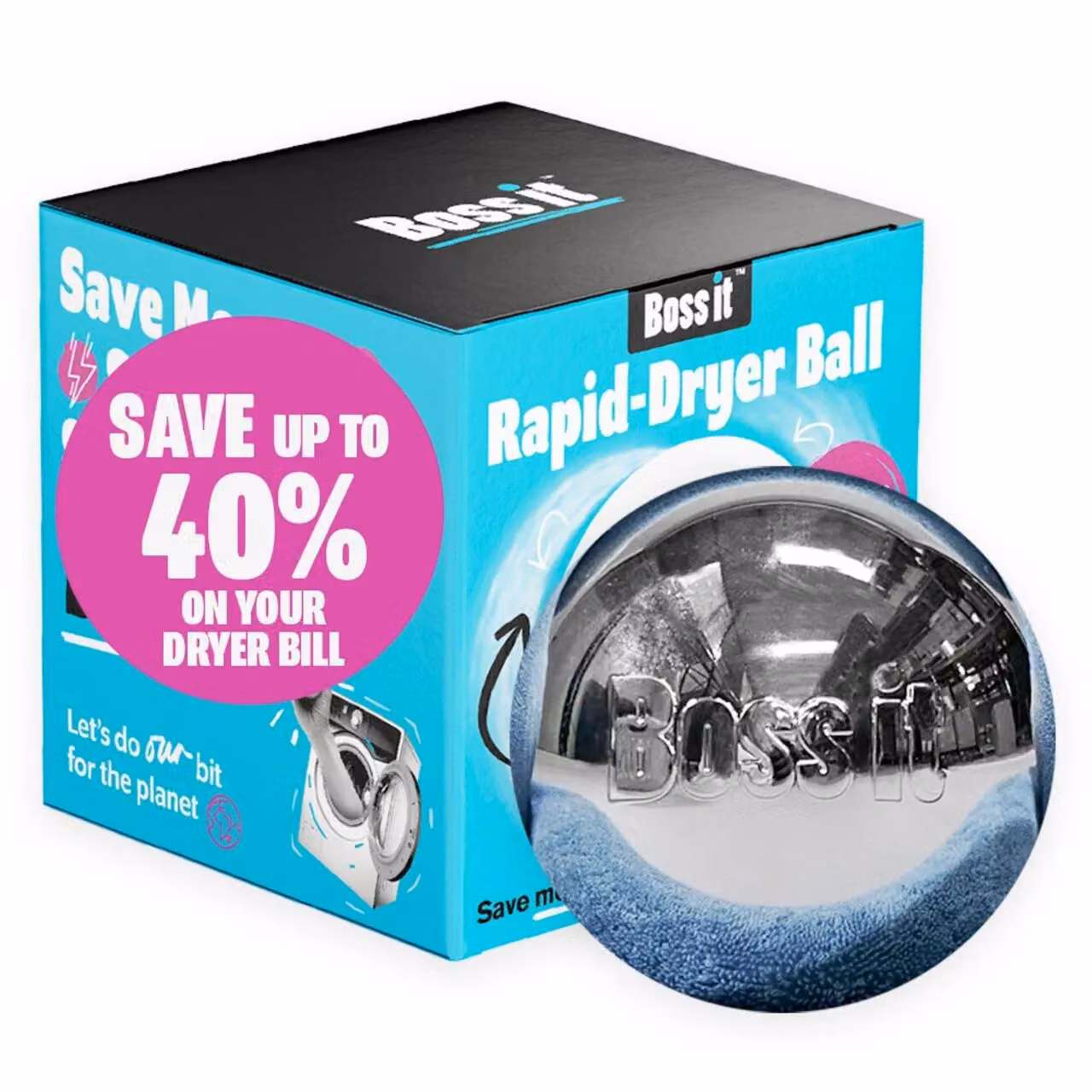 Boss It Rapid Dry Tumble Dryer Balls in Metallic Silver, 6 Pack – 5