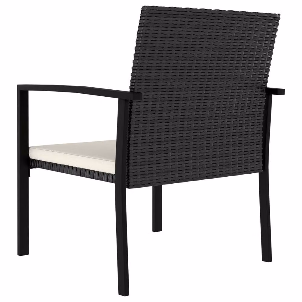 Berkfield Home 5 Piece Modern Poly Rattan Outdoor Dining Set in Black – 7