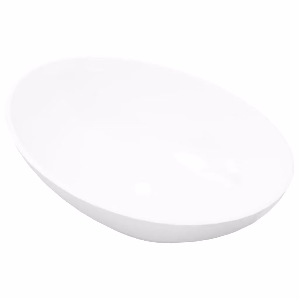Berkfield Home Luxury Oval Ceramic Basin in White W: 40 cm, D: 33 cm – 2