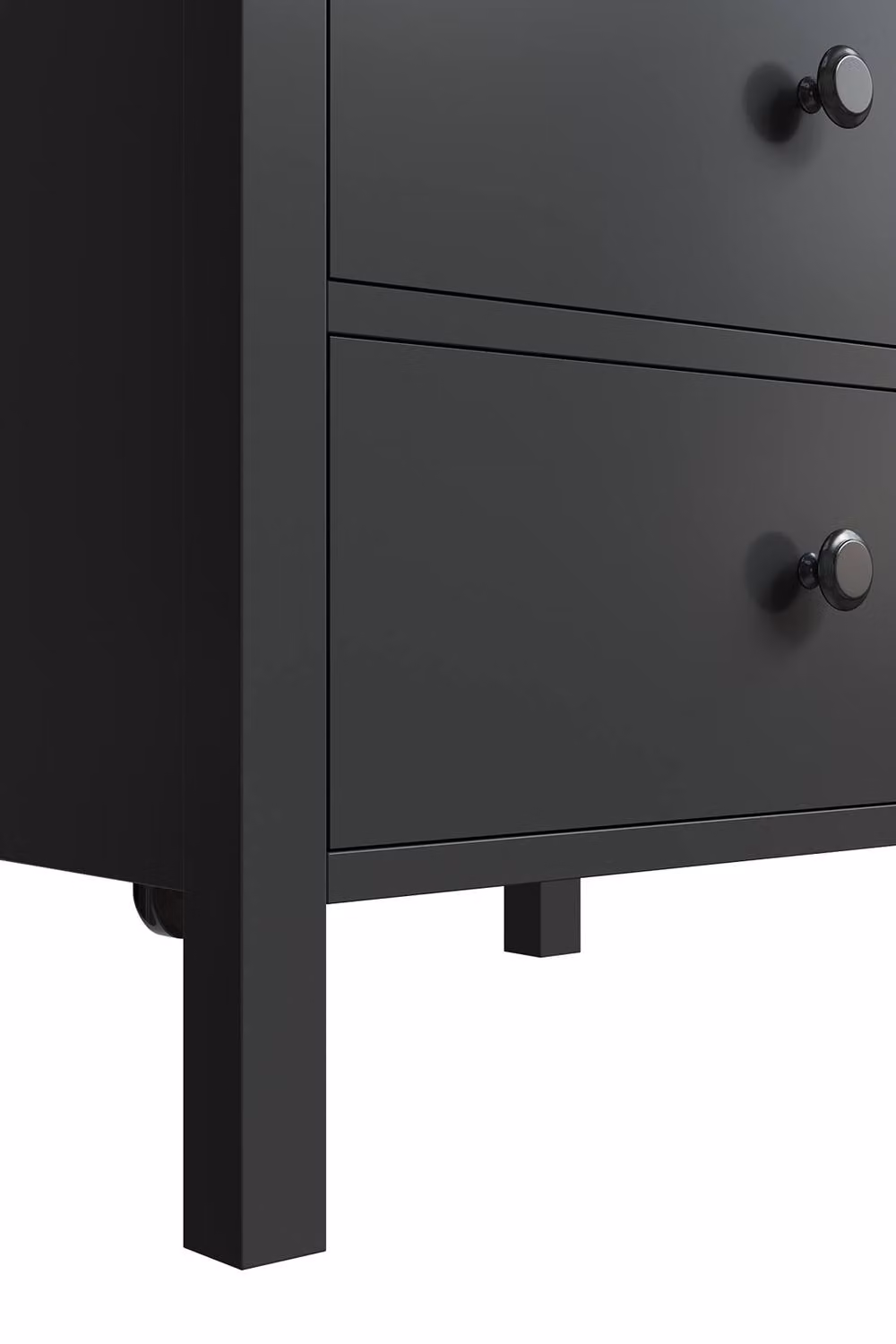 Living and Home Set of 2 Black Modern Bedside Tables with Charging Station and Drawers – 7