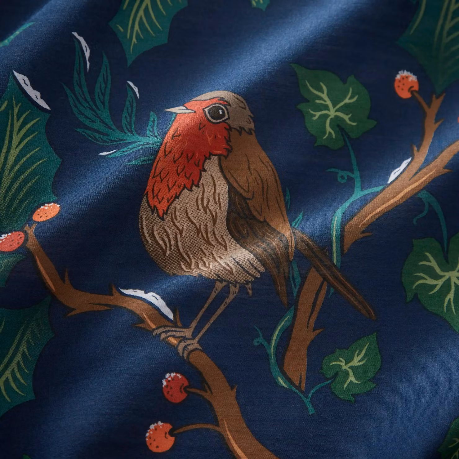 Portfolio Home Dalby Robins Holly Blue Floral Duvet Cover and Pillowcase Set, W/D/H: 200 x 200 cm with Pillowcase 50 x 75 cm – 2
