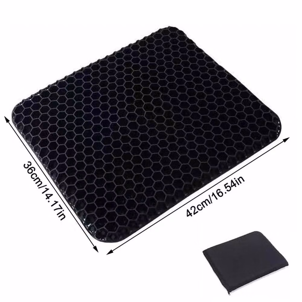 VOGREX Double Thick Orthopedic Gel Egg Seat Cushion in Black – 2