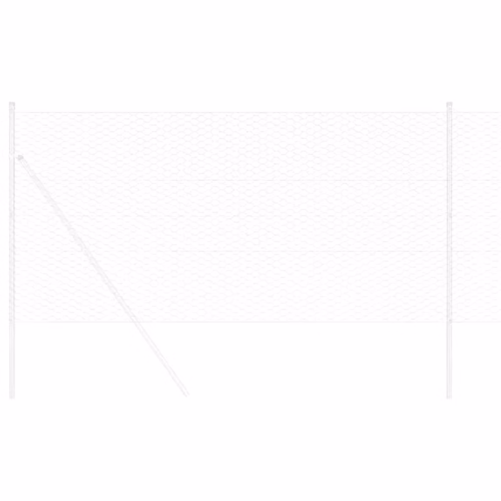 Berkfield Home Hexagon Fence in Silver Galvanised Steel, H: 50 cm x W: 10 m – 3