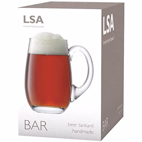 LSA International Bar Beer Tankard, Transparent Glass, 750ml – 3