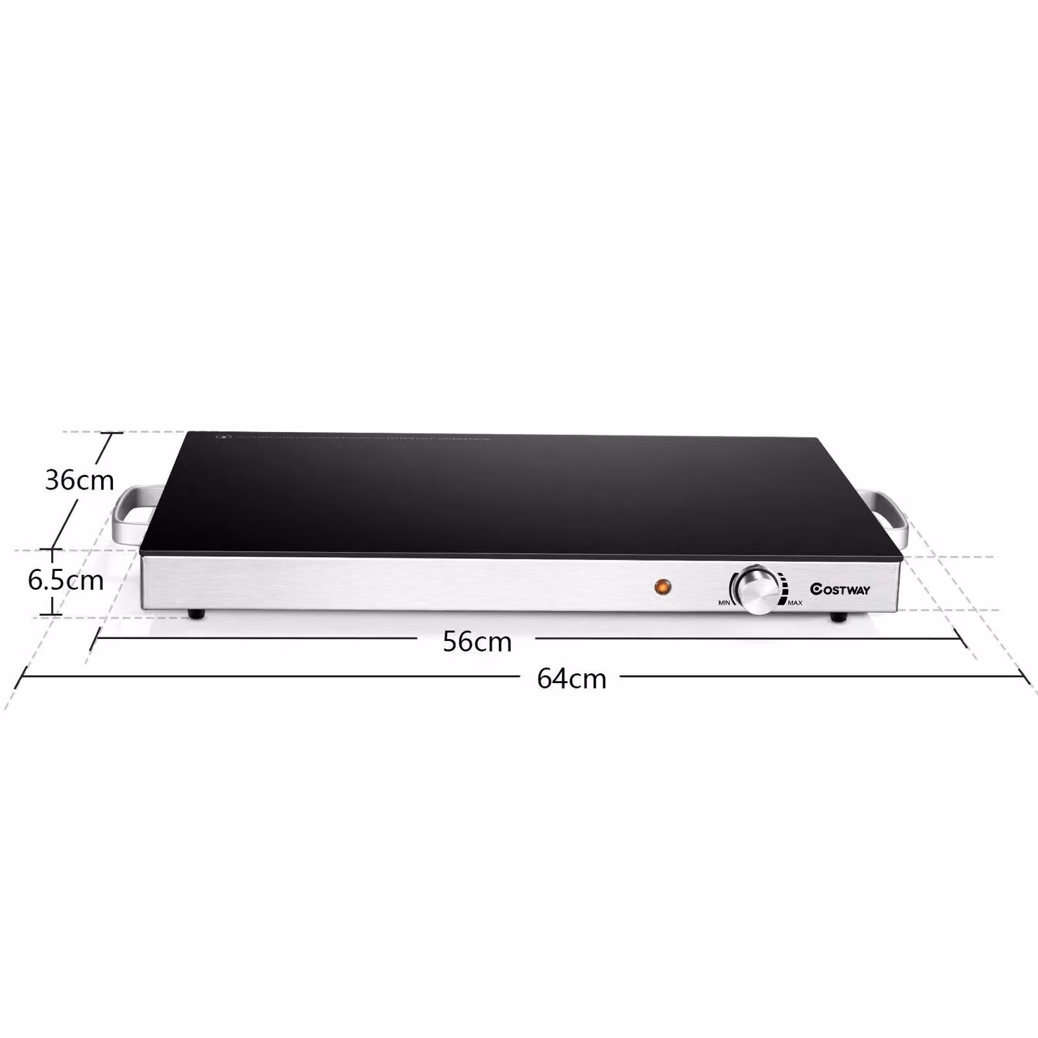 Costway Electric Warming Tray with Temperature Control and Tempered Glass Plate in Black – 2