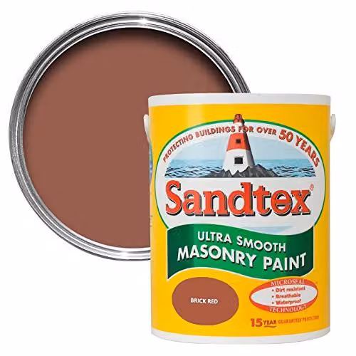 Sandtex Microseal Smooth Masonry Paint, Red, 1 l