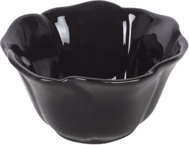 KDMK Organic Ceramic Rose Trinket Dish Plate in Black