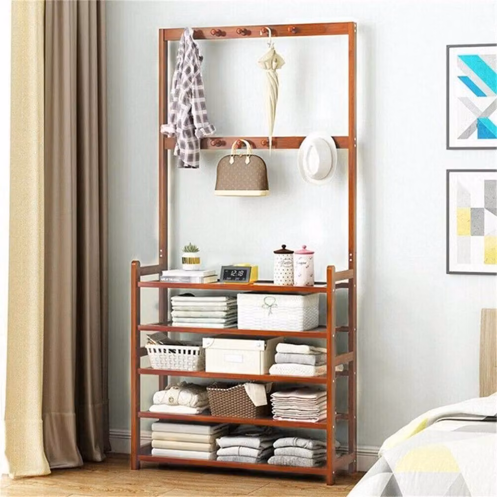FORGEVIO Modern Hall Tree with Bench in Brown – 2