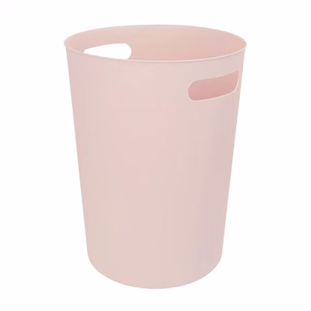 JVL Modu Round Plastic Waste Bin, 9.7 l, Blush Pink