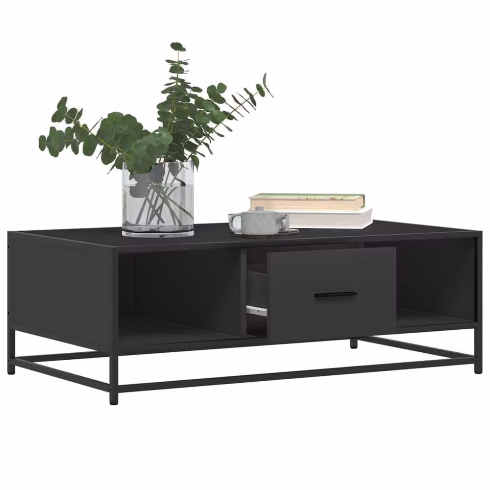 Berkfield Home Industrial Black Coffee Table, W/D/H: 100 x 57 x 35 cm – 3