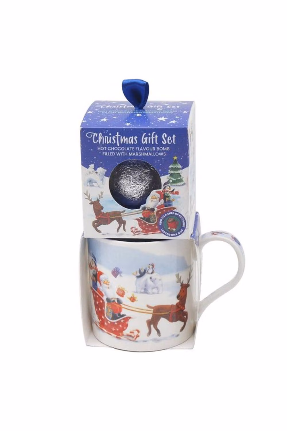KDMD Winter Wonderland Ceramic Mug and Multicolour Chocolate Bomb Set – 2