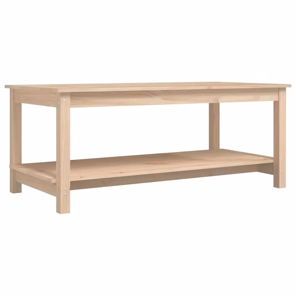 Berkfield Home Rustic Solid Wood Pine Coffee Table, Brown, W/D/H: 110 x 55 x 45 cm – 1