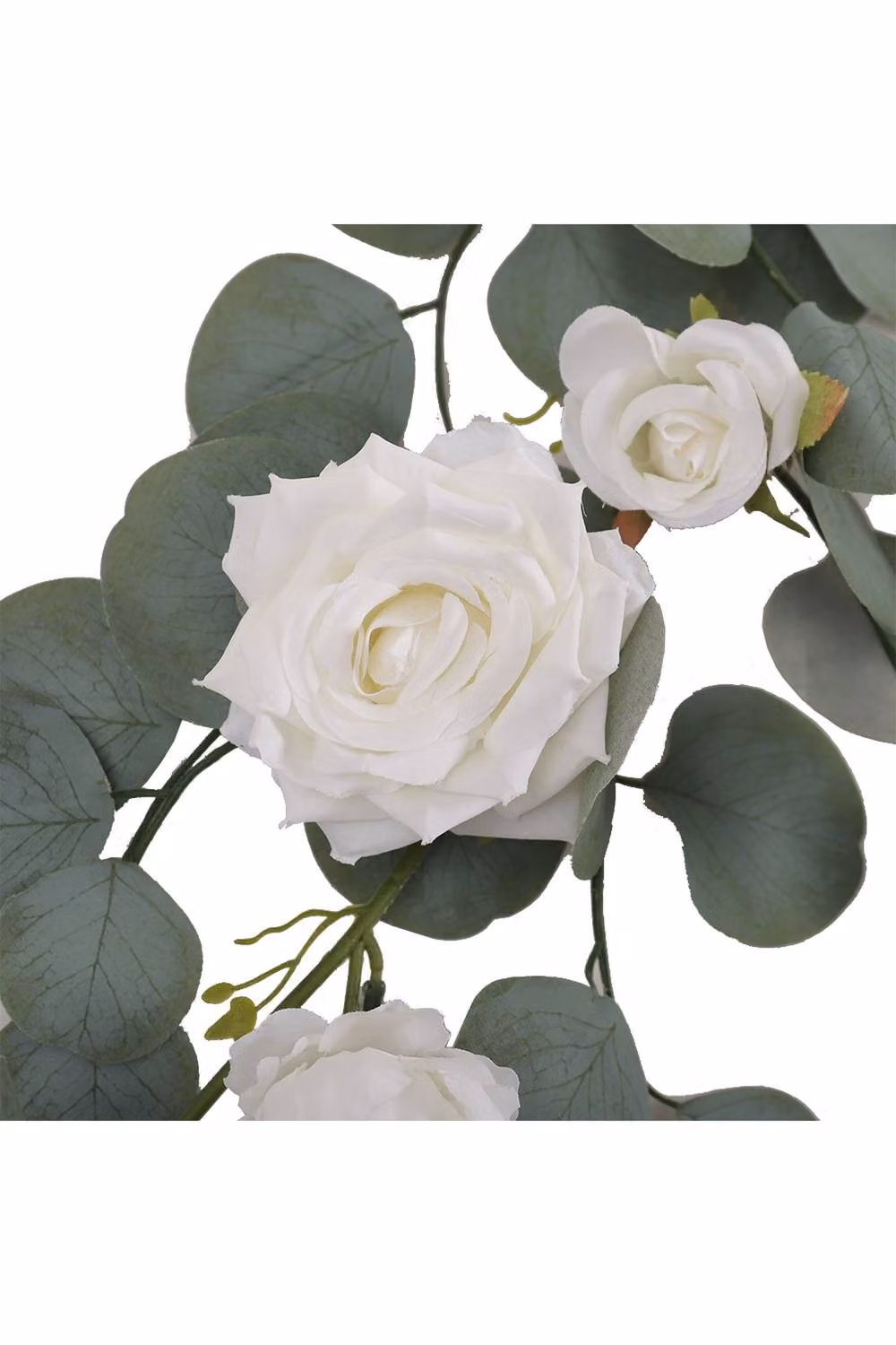 Garden Sanctuary White Rose and Eucalyptus Floral Garland, 185 cm – 3