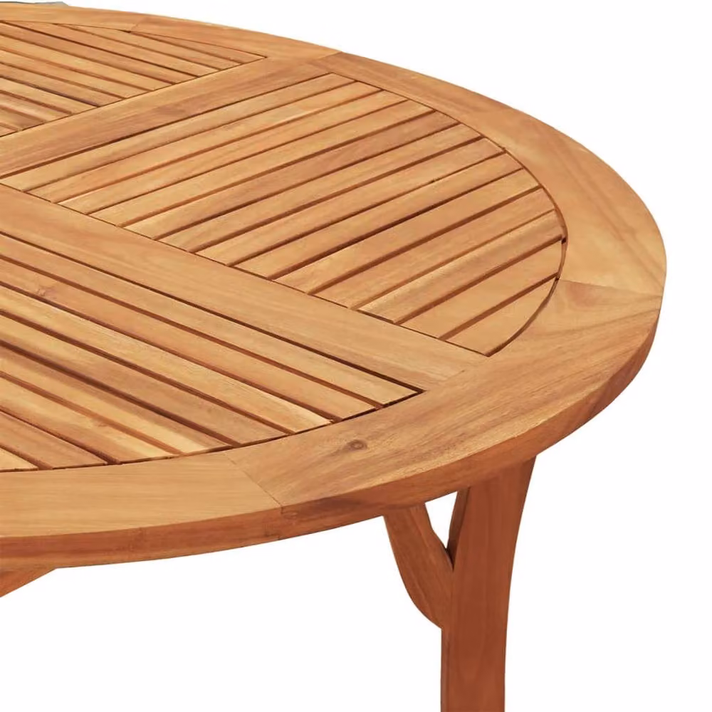 Berkfield Home 5 Piece Round Garden Dining Set in Brown Oiled Acacia Wood – 3
