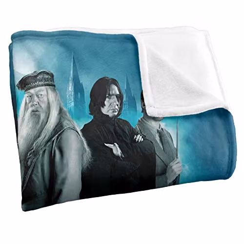 LOGOVISION Harry Potter Hogwarts Teachers Officially Licensed Super Soft Microfibre Fleece Throw Blanket in White and Multicolour, W: 152 cm, D: 127 cm – 2