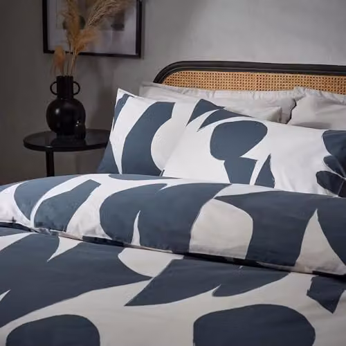HOEM Meta Abstract Geometric Cotton Rich Duvet Cover and Pillowcase Set in Blue, 200 x 200 cm – 3